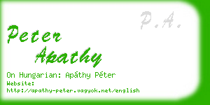 peter apathy business card